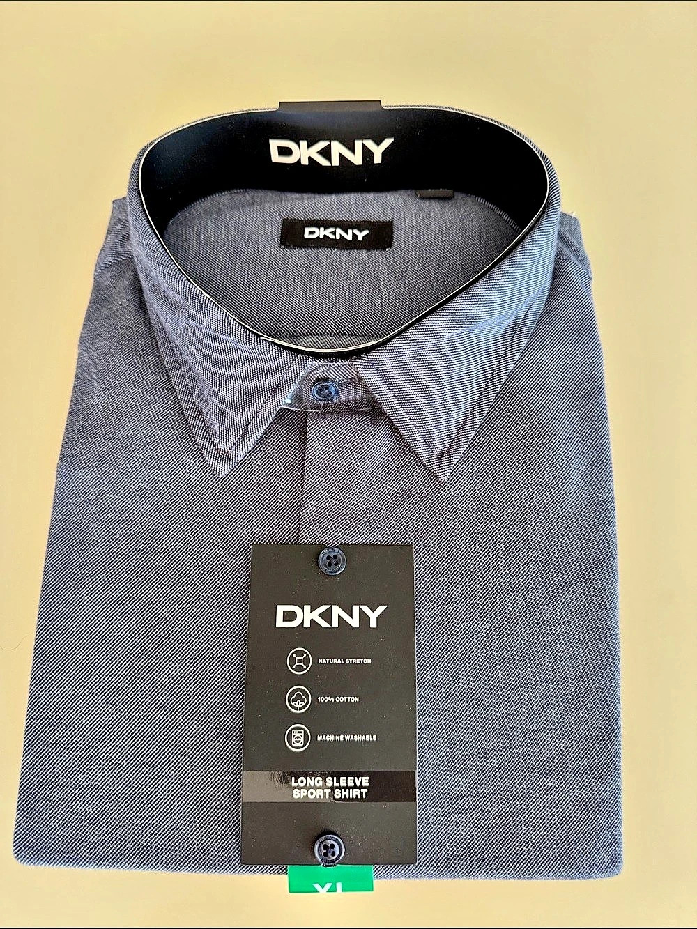 DKNY Long Sleeve Sport Shirt Cotton Long Sleeve Shirt Blue XL NWT